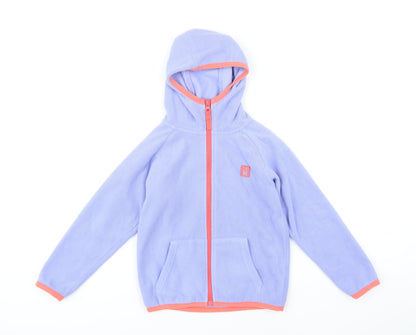 Additional front view of Hi Gear girls’ purple jacket, size 5-6, years zip