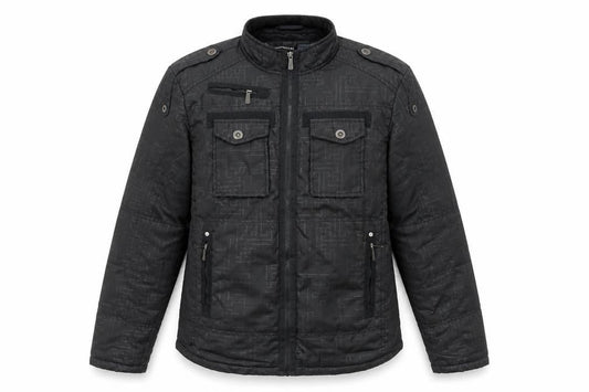 Kurt Miller Mens Black Geometric Jacket Size L Zip