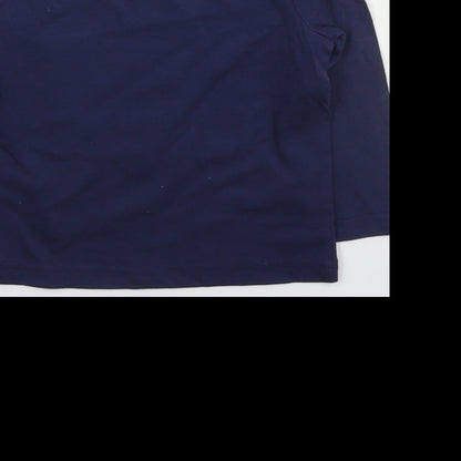 Brand and care label for Disney boys’ blue cotton basic t-shirt, size 18-24, months round neck pullover - mickey mouse