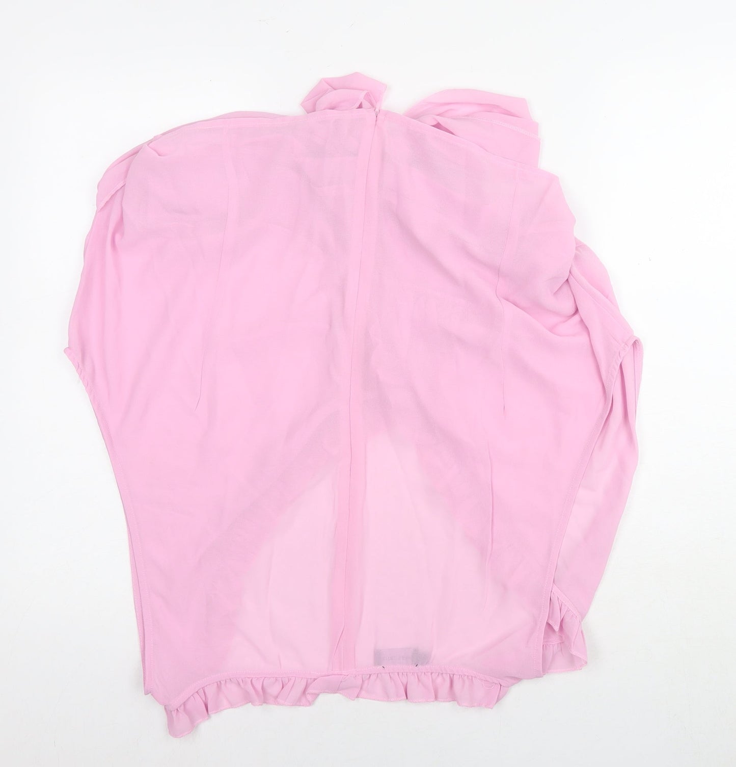 PRETTYLITTLETHING Womens Pink Polyester Basic Blouse Size 30 V-Neck