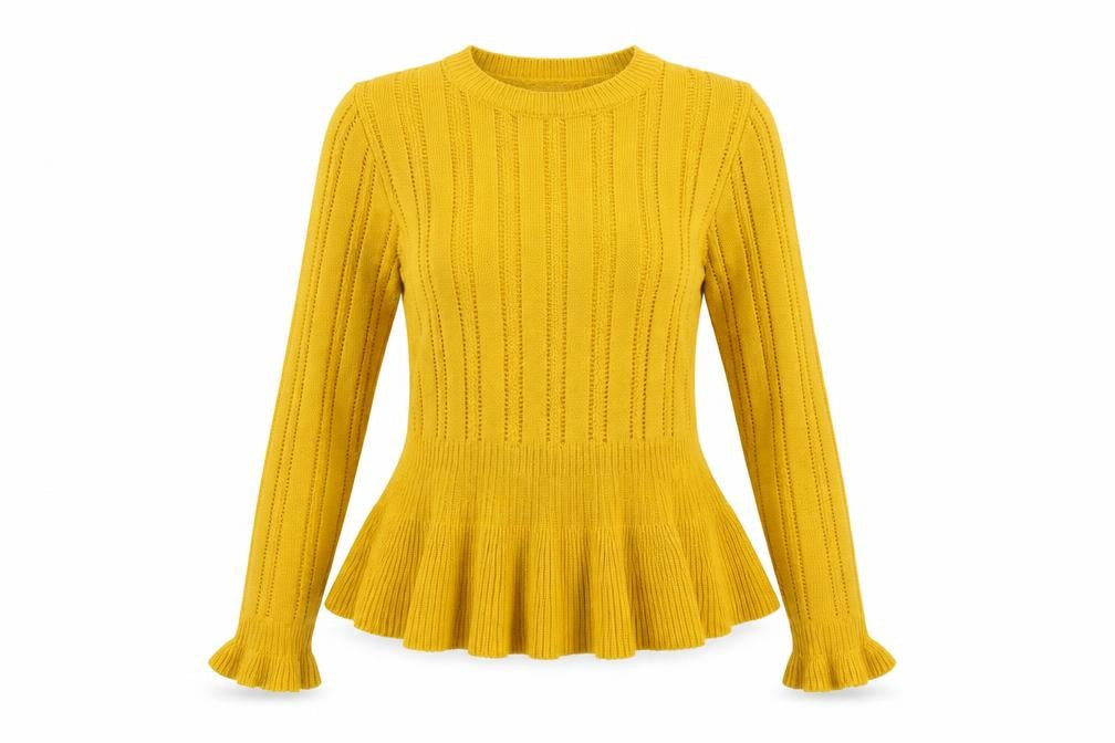 Miss Selfridge Womens Yellow Round Neck Acrylic Pullover Jumper Size 10