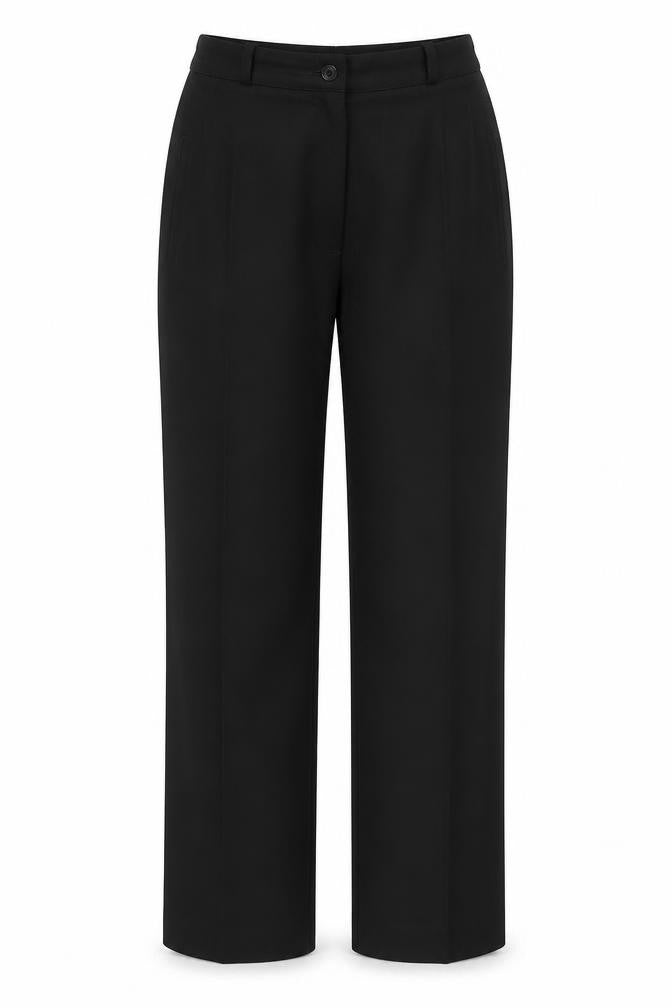 Bonmarché Womens Black Polyester Trousers Size 12 L27 in Regular Zip