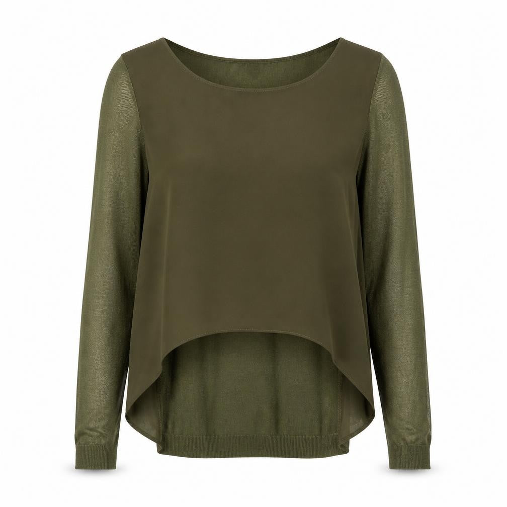 NEXT Womens Green Polyester Basic Blouse Size 8 Round Neck