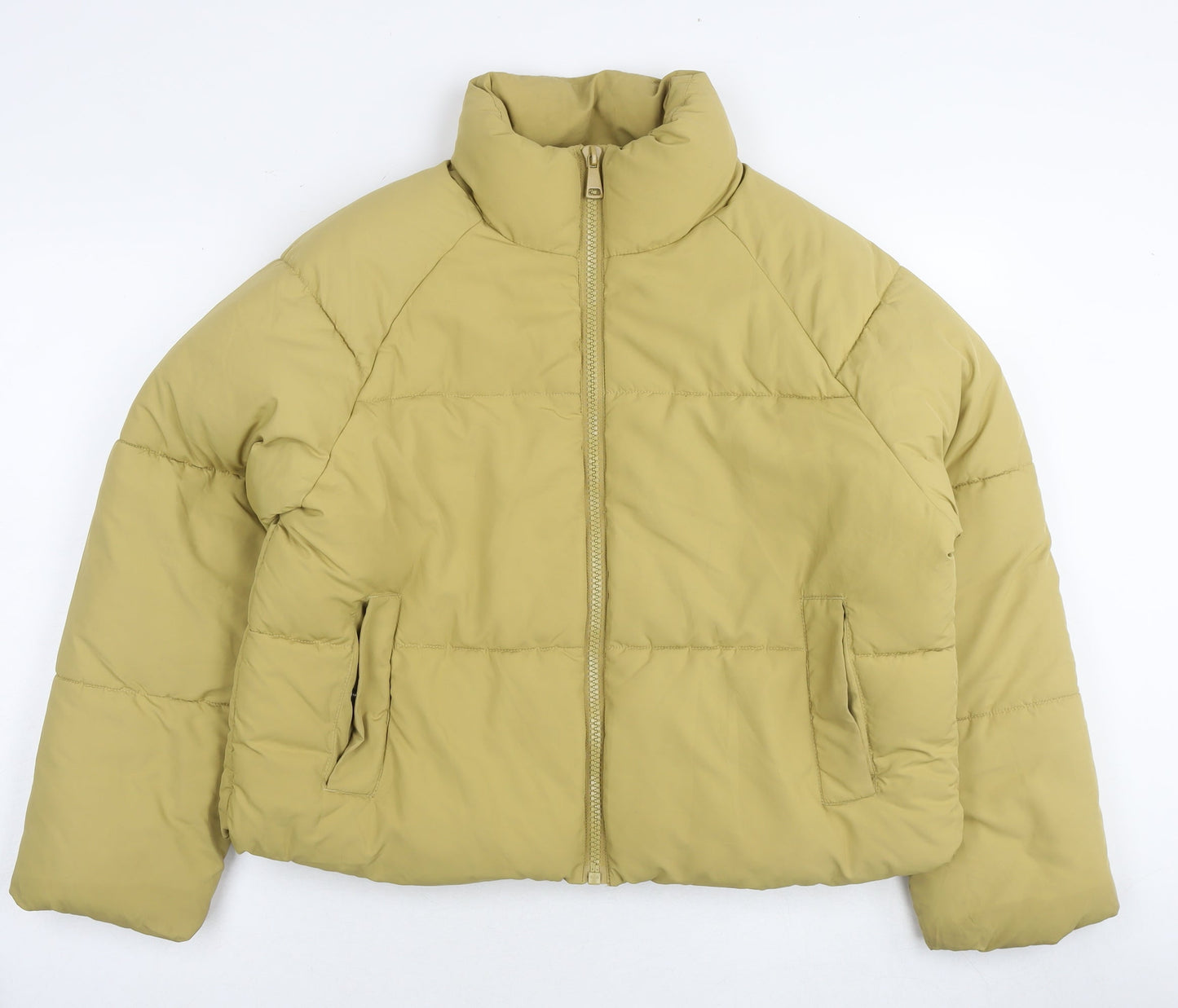 Monki Womens Yellow Parka Jacket Size S Zip