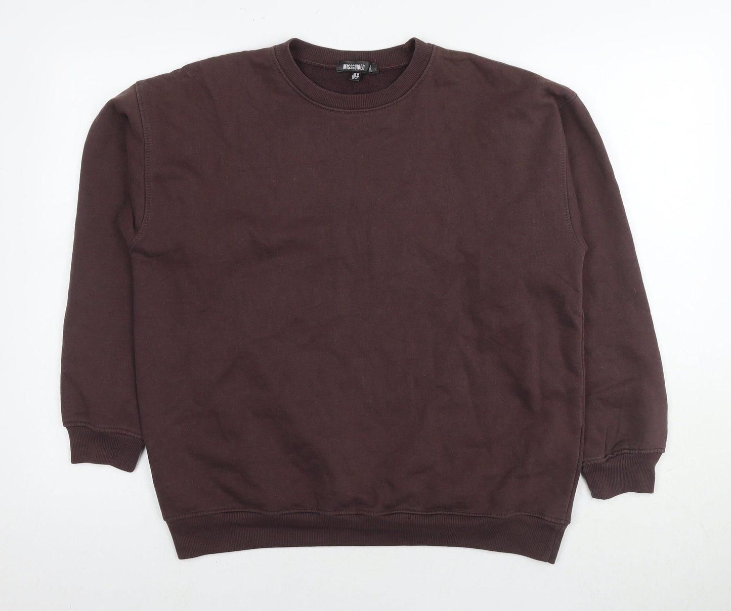 Missguided Womens Brown Cotton Pullover Sweatshirt Size 16 Pullover