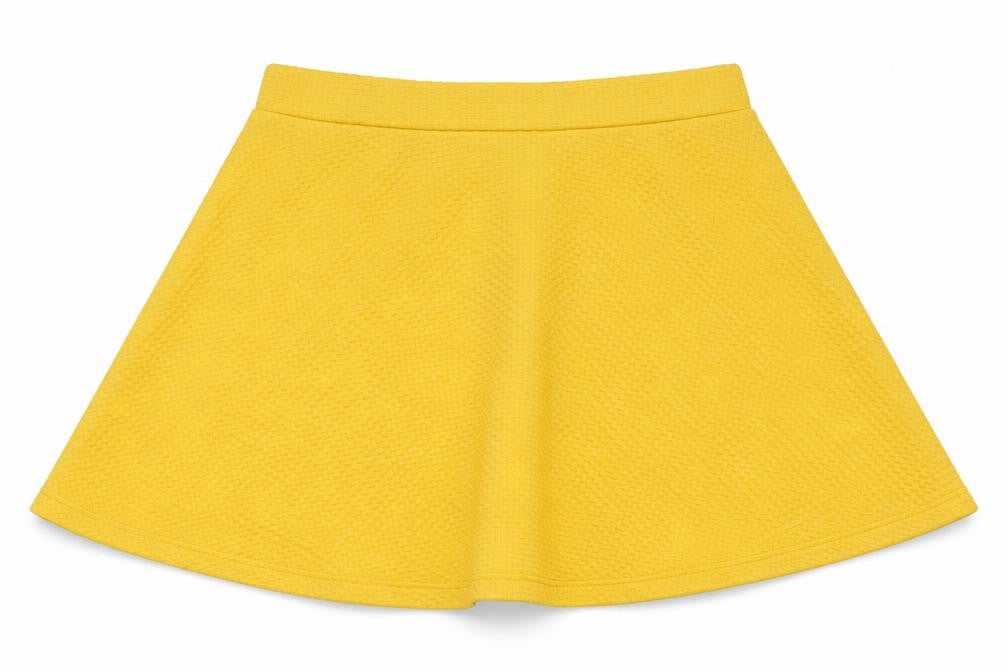 H&M Womens Yellow Polyester Swing Skirt Size M