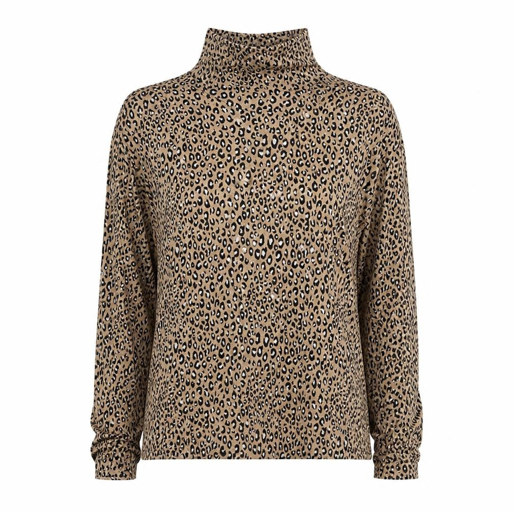 Marks & Spencer Womens Brown Geometric Viscose Basic T-Shirt Size 18 Round Neck
