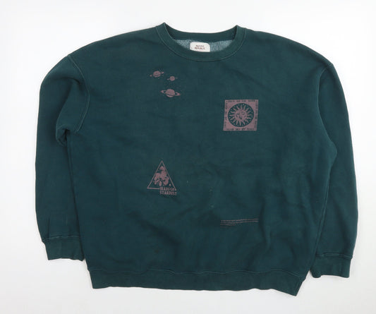 Pacific Republic Womens Blue Cotton Pullover Sweatshirt Size M Pullover - Planets made of stardust