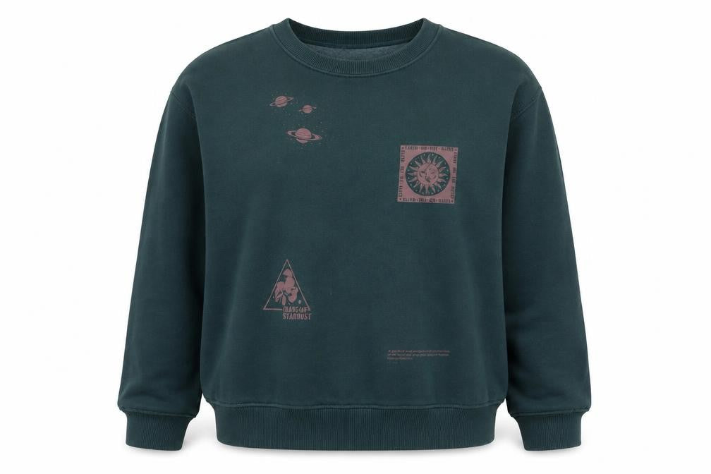 Pacific Republic Womens Blue Cotton Pullover Sweatshirt Size M Pullover - Planets made of stardust