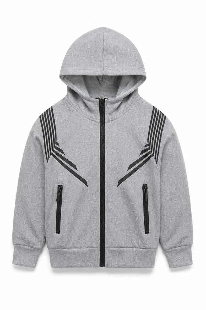 Marine Corps Boys Grey Polyester Full Zip Hoodie Size 4 Years Zip