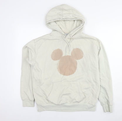 Preloved Disney Womens Beige Cotton Pullover Hoodie Size 10 Pullover - Size 10-12 Mickey Mouse - Front