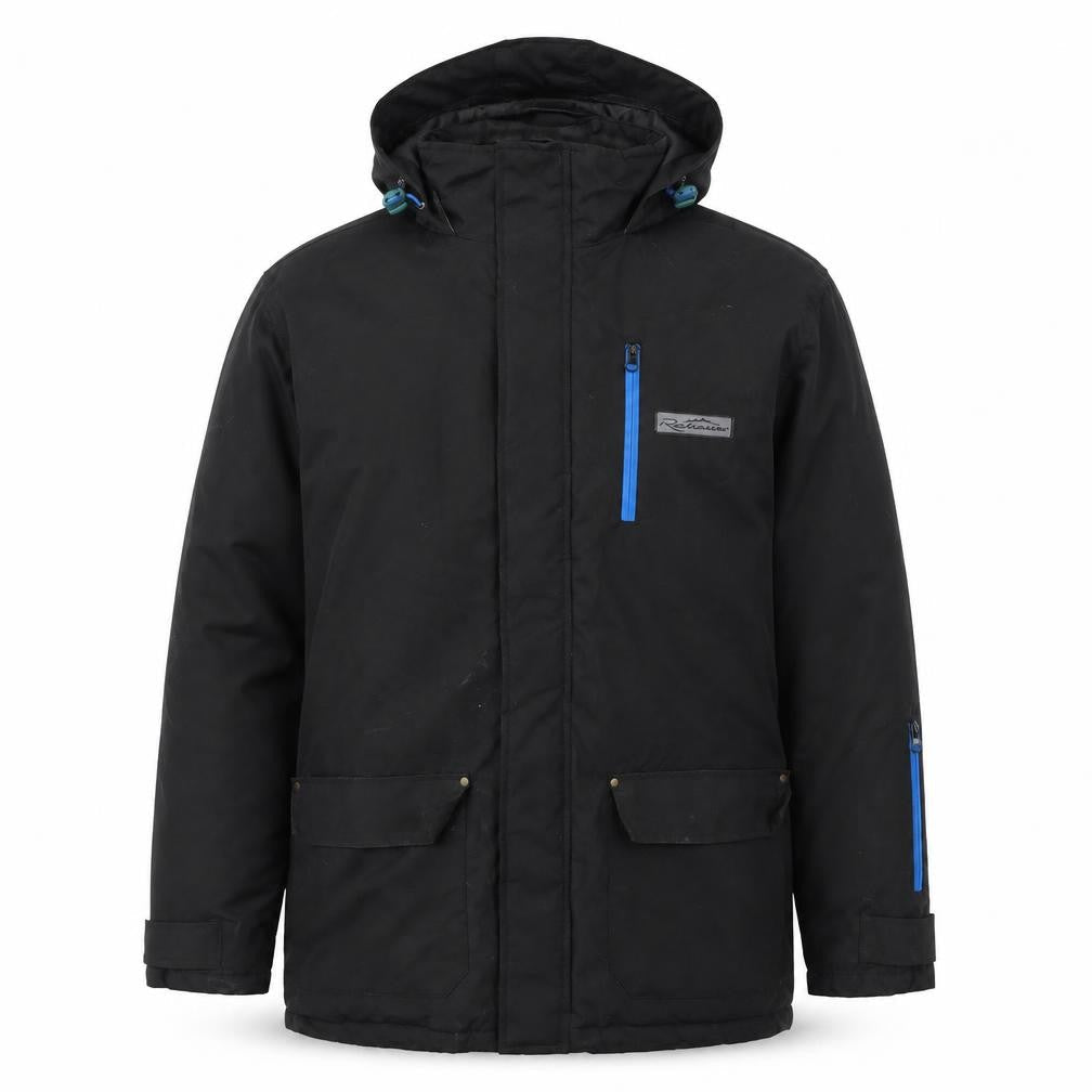 Atlas Mens Black Rain Coat Coat Size L Zip