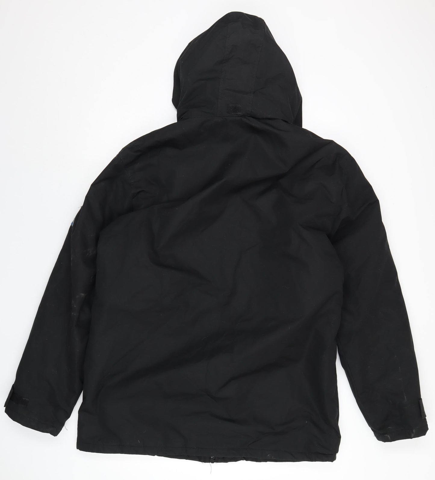 Atlas Mens Black Rain Coat Coat Size L Zip