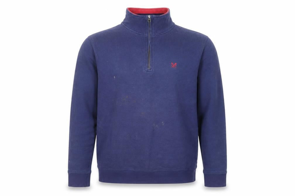 Crew Clothing Mens Blue Cotton Pullover Sweatshirt Size M