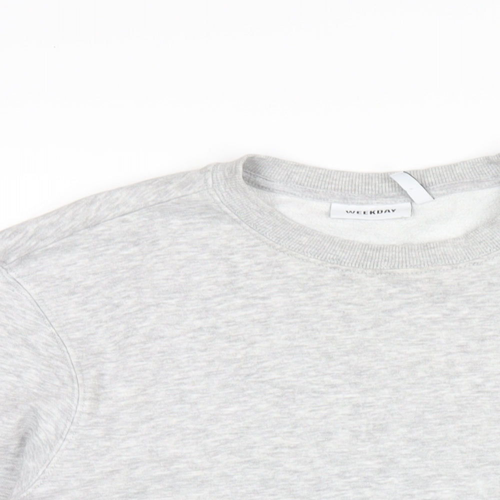 Weekday Womens Grey Cotton Pullover Sweatshirt Size XS Pullover