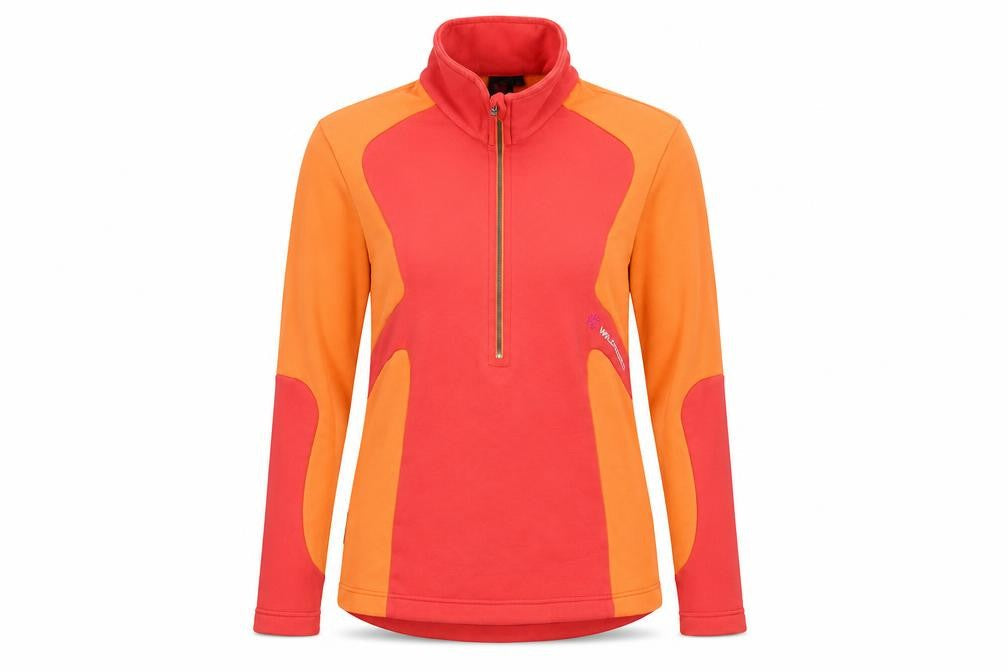 Wild Roses Womens Orange Cotton Pullover Sweatshirt Size L Zip