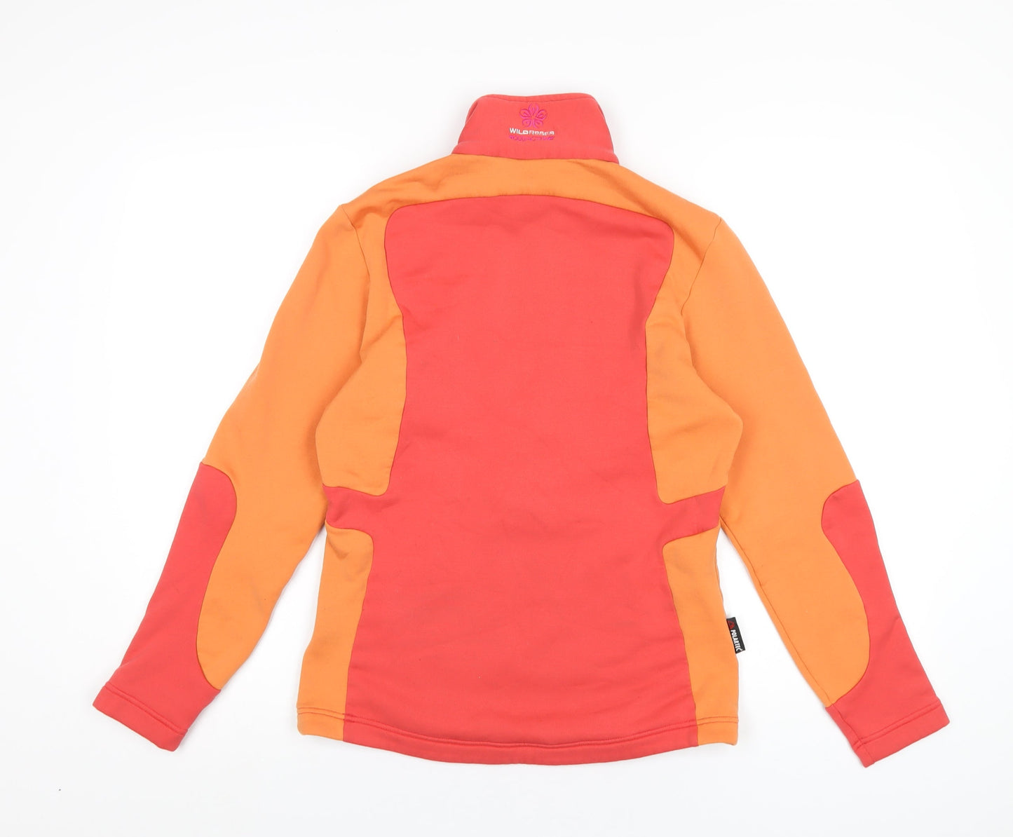Wild Roses Womens Orange Cotton Pullover Sweatshirt Size L Zip