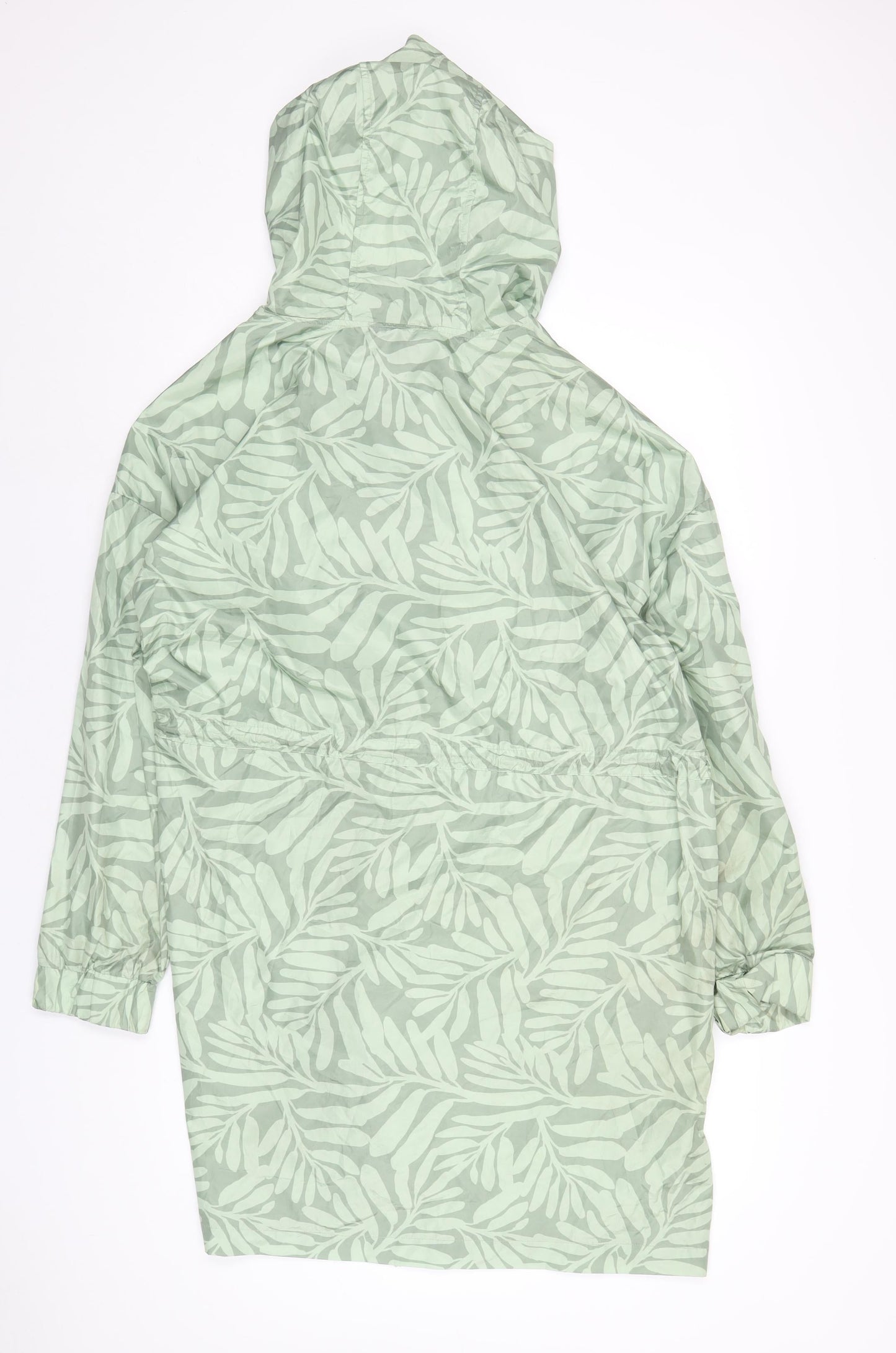 Dunnes Stores Womens Green Geometric Rain Coat Coat Size XL Zip