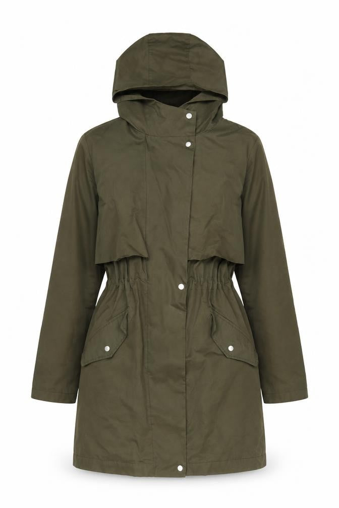 Oasis Womens Green Parka Coat Size XS Zip