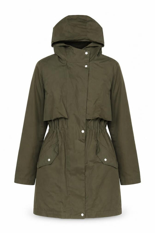 Oasis Womens Green Parka Coat Size XS Zip