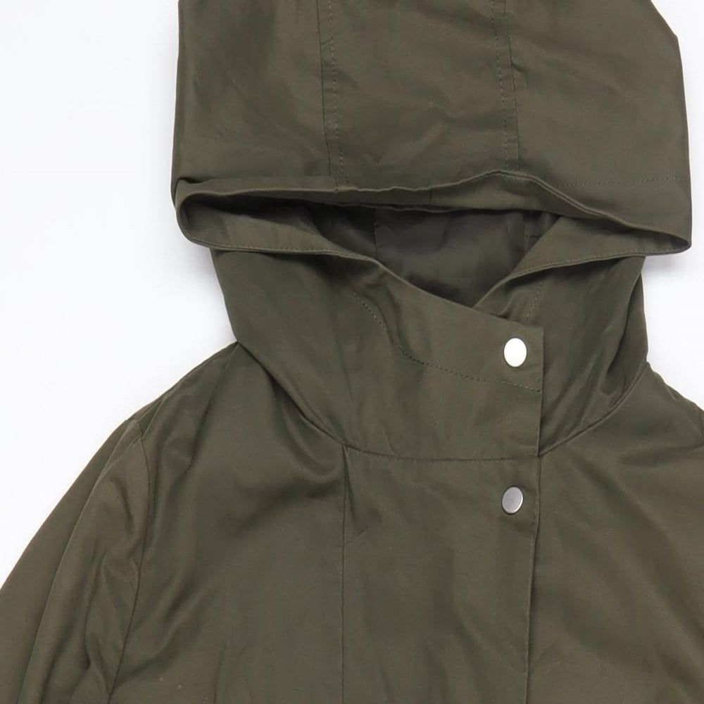 Oasis Womens Green Parka Coat Size XS Zip
