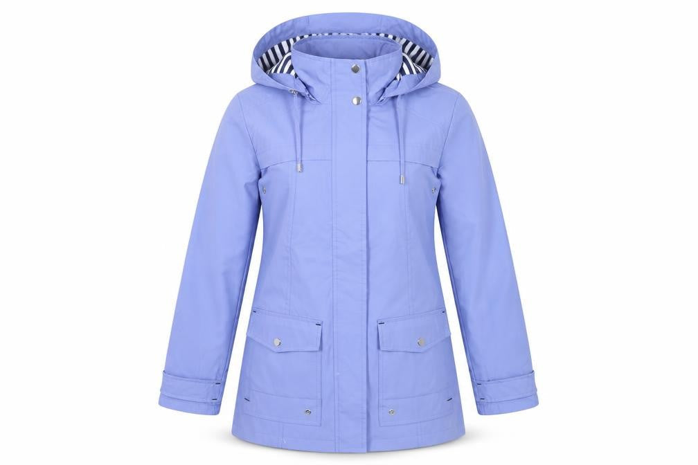 Details Womens Blue Rain Coat Coat Size XS Zip