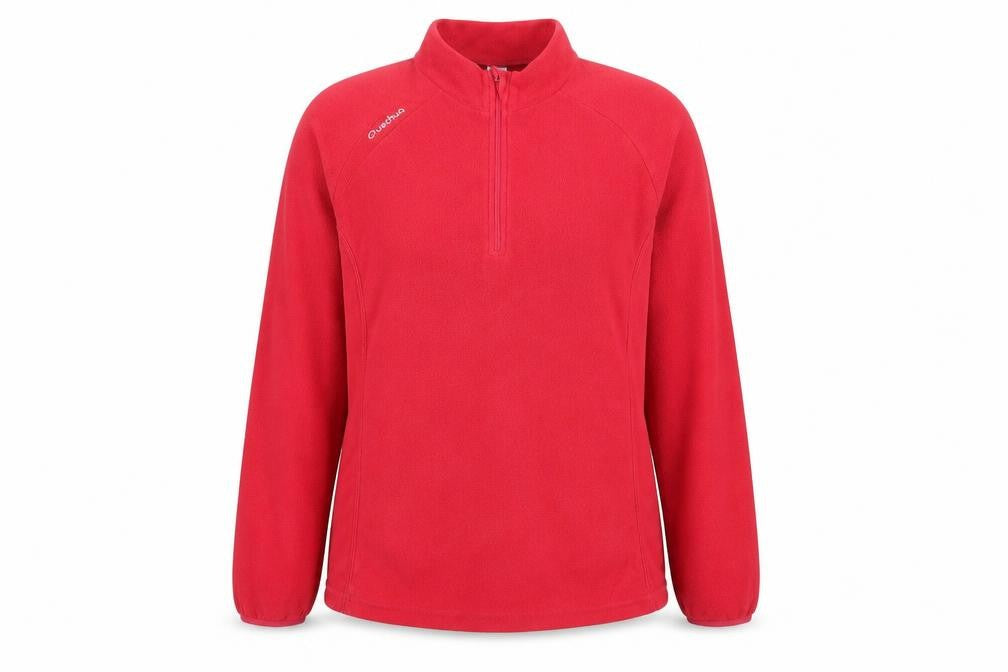 Quechua Womens Red Polyester Pullover Sweatshirt Size L Zip