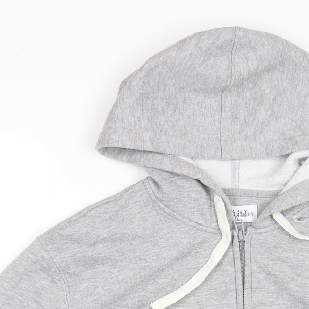 Easy Mens Grey Cotton Full Zip Hoodie Size M