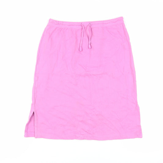 Cotton Traders Womens Purple Cotton A-Line Skirt Size 10 Drawstring - Adjustable Waist