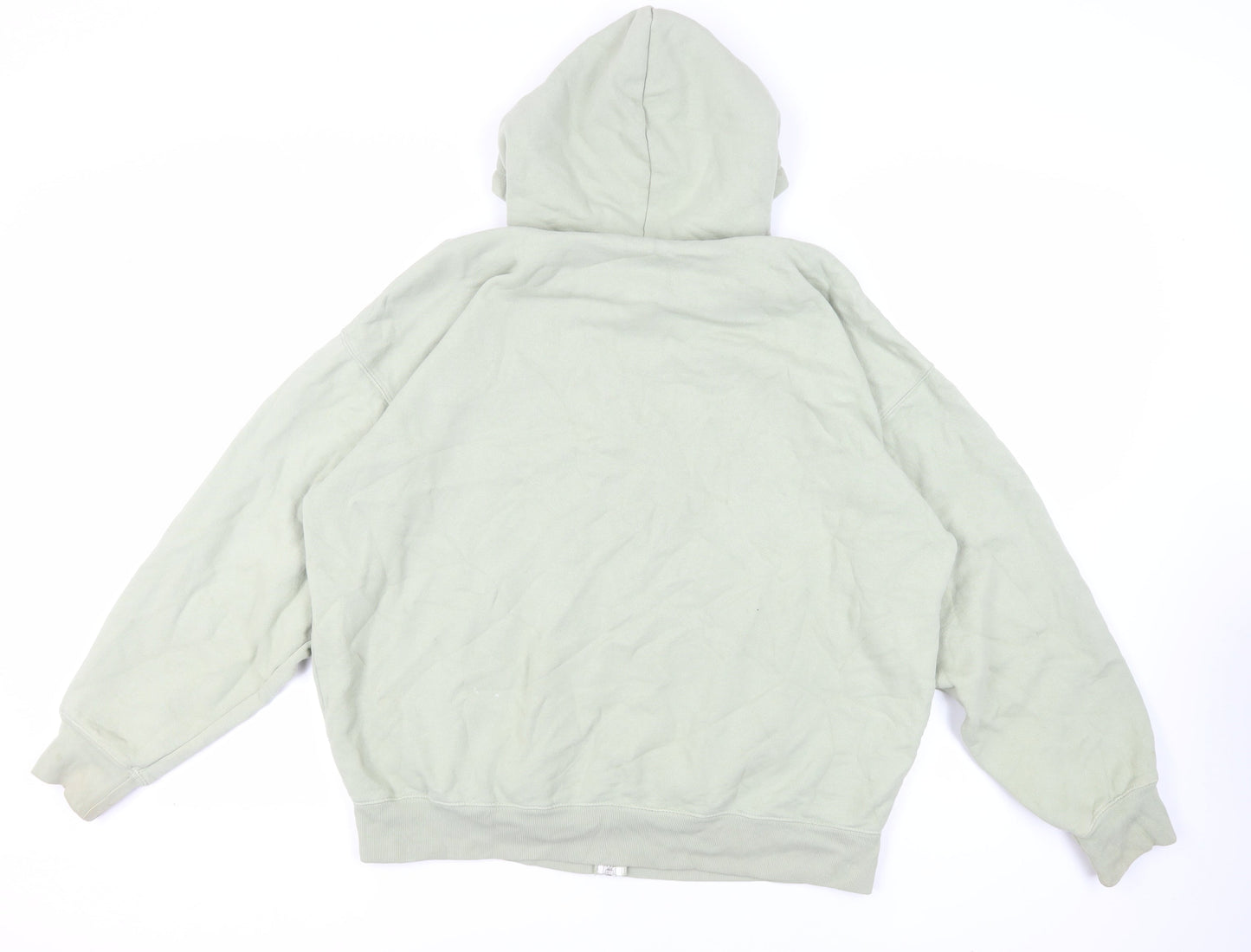 Brandy Melville Womens Green Cotton Full Zip Hoodie Size L Zip