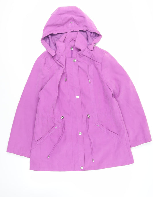Bonmarché Womens Purple Jacket Size M Zip - Hooded