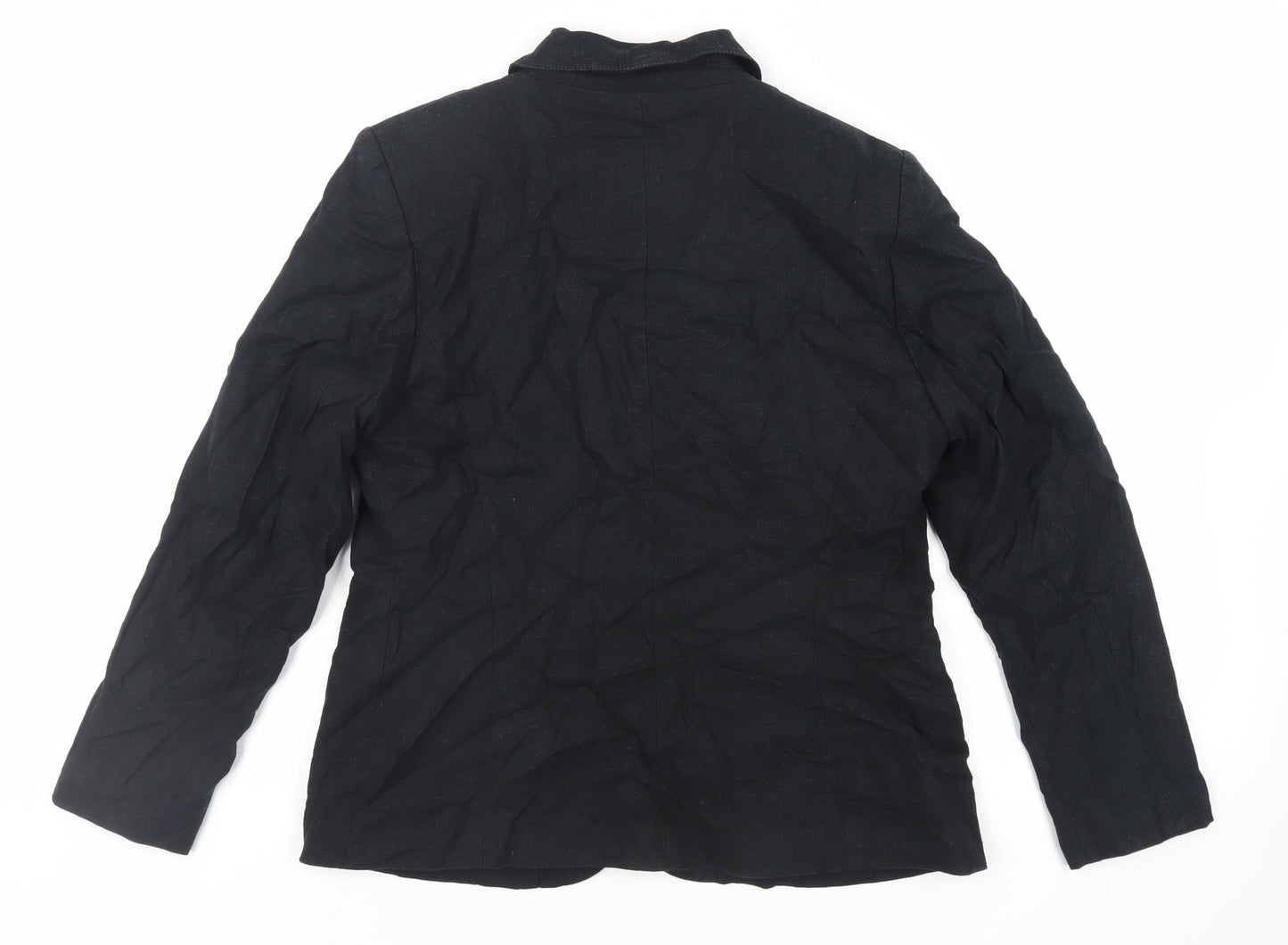 Classic Womens Black Jacket Blazer Size 14 Button
