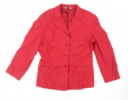 Savannah Womens Red Jacket Blazer Size 12 Button