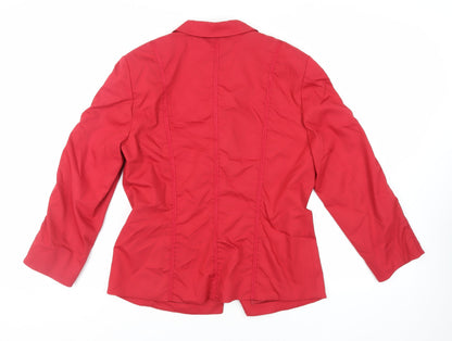 Savannah Womens Red Jacket Blazer Size 12 Button