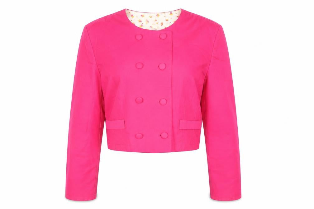 Charlotte Halton Womens Pink Jacket Blazer Size 14 Button