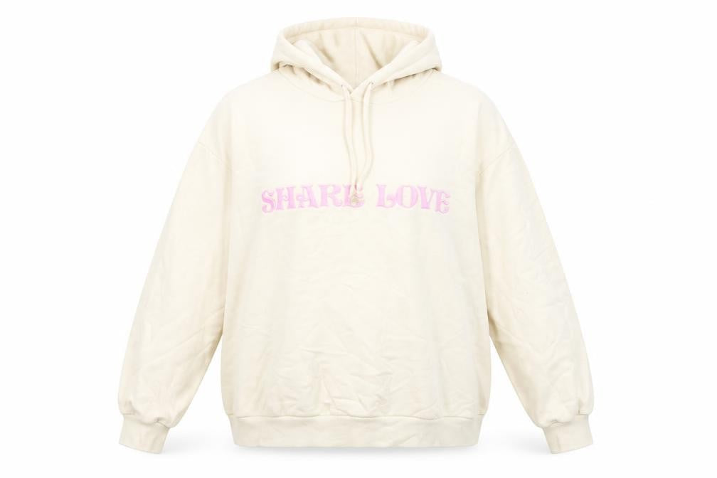 Monki Womens Ivory Cotton Pullover Hoodie Size L Pullover - Share Love