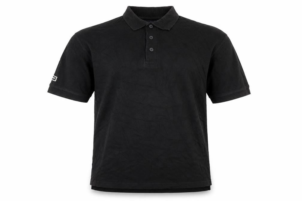 Donnay Mens Black Cotton Polo Size S Collared Button