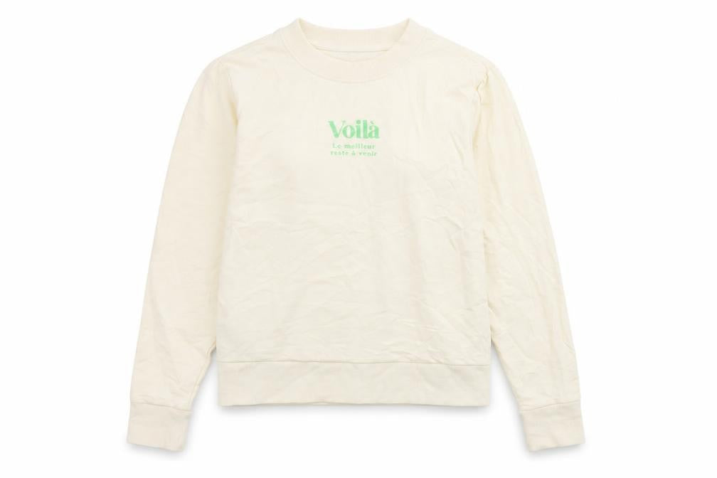 Mango Womens Ivory Cotton Pullover Sweatshirt Size XS Pullover - Voila