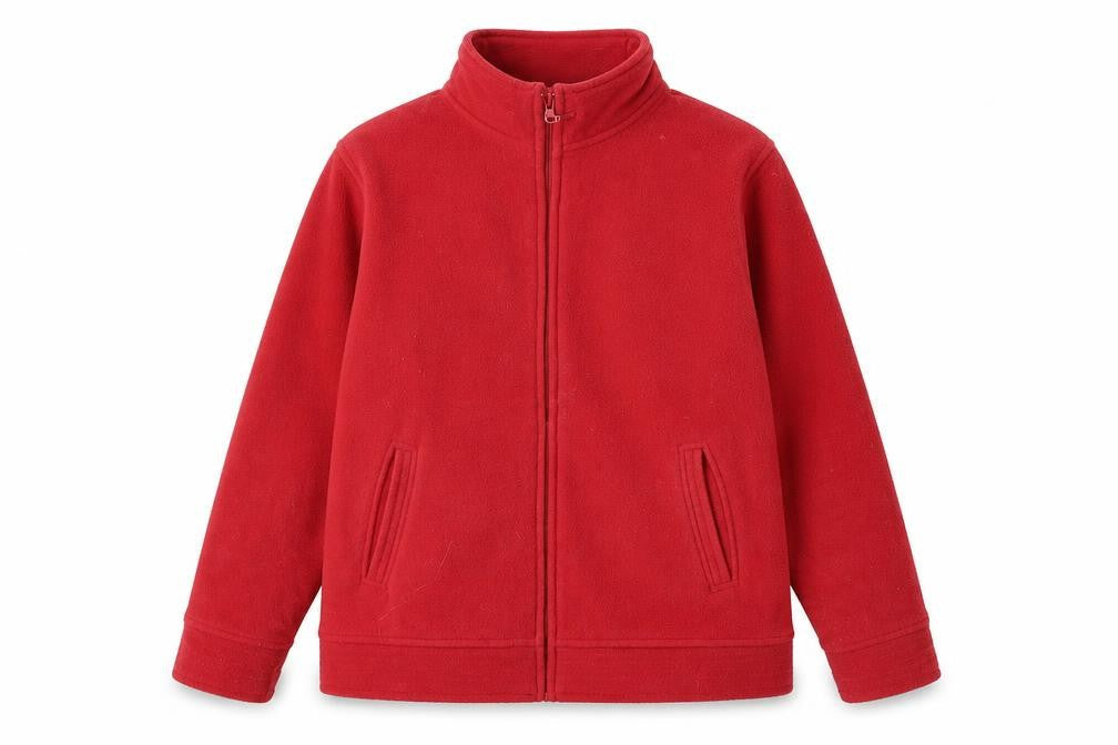 EWM Womens Red Polyester Full Zip Sweatshirt Size 14 Zip