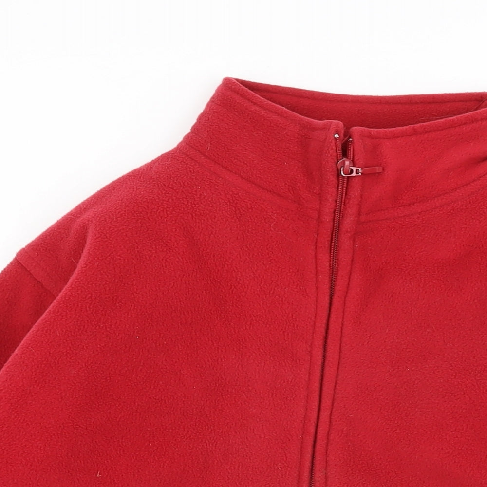 EWM Womens Red Polyester Full Zip Sweatshirt Size 14 Zip