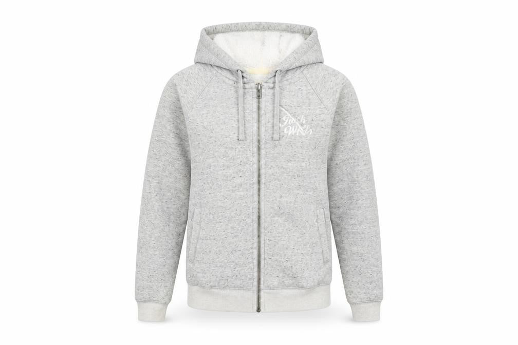 Jack Wills Womens Grey Cotton Full Zip Hoodie Size 6 Zip