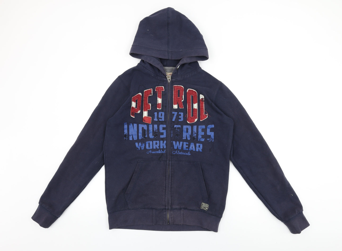 Petrol Industries Mens Black Cotton Full Zip Hoodie Size S