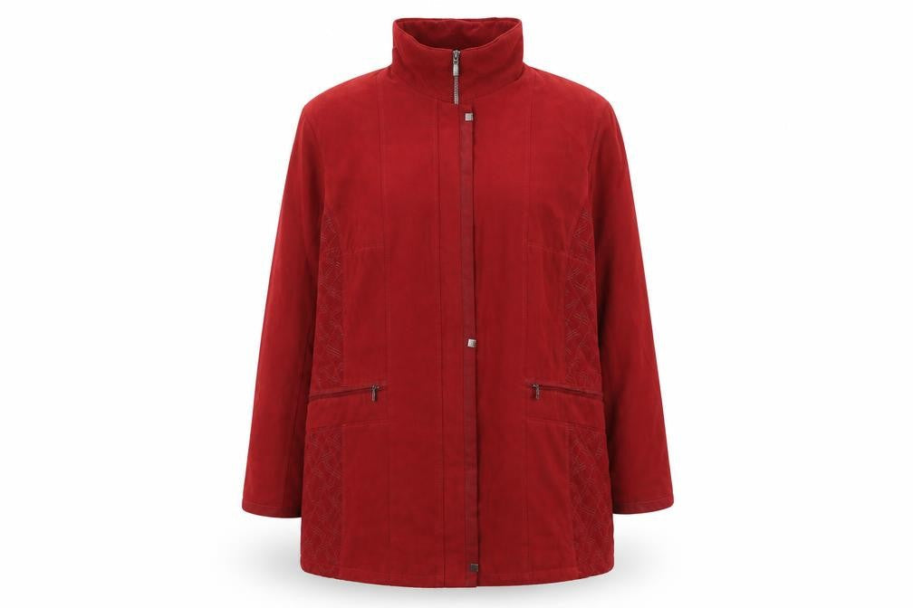 Gelco Womens Red Overcoat Coat Size 20 Zip