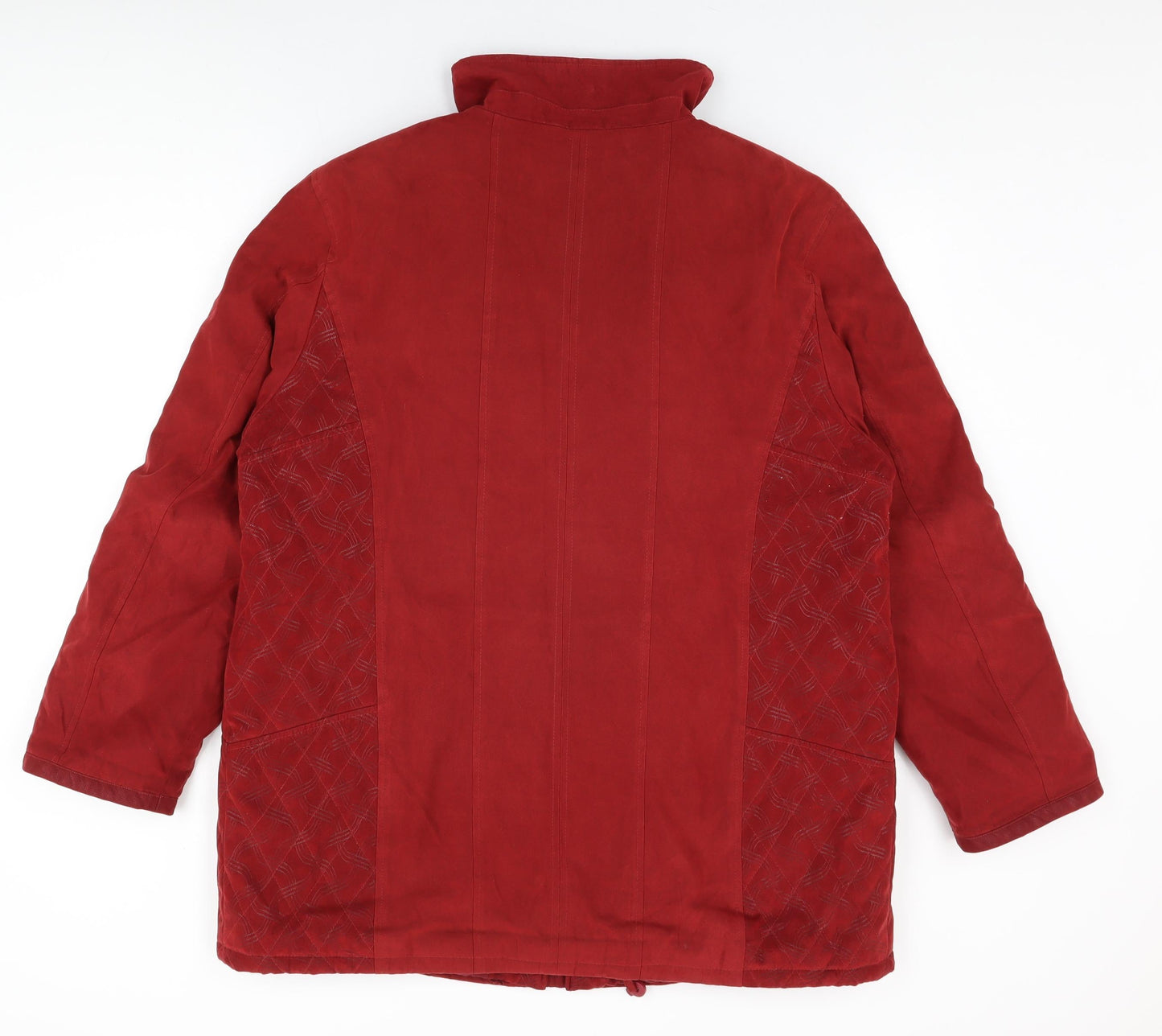 Gelco Womens Red Overcoat Coat Size 20 Zip