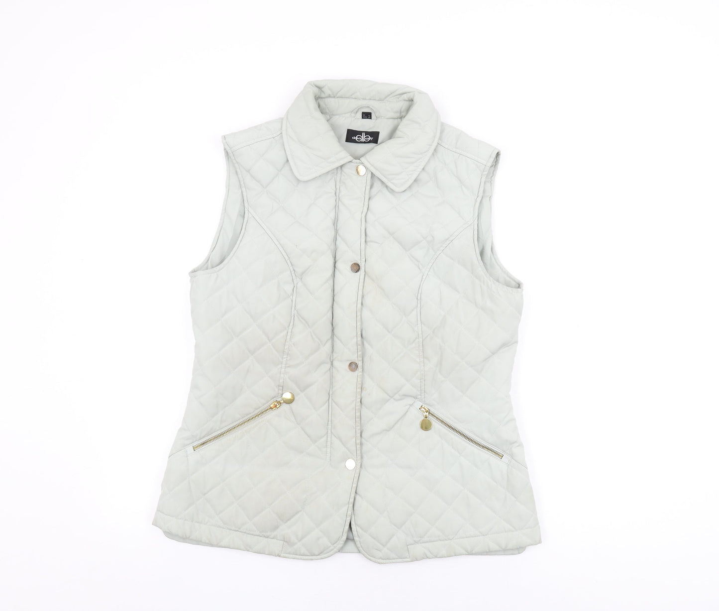 David Barry Womens Green Gilet Coat Size 12 Snap