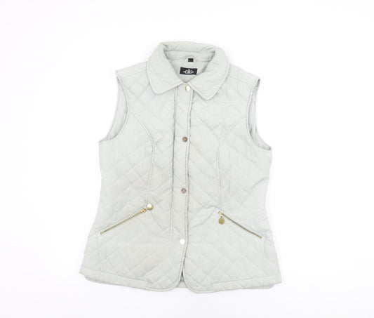 David Barry Womens Green Gilet Coat Size 12 Snap