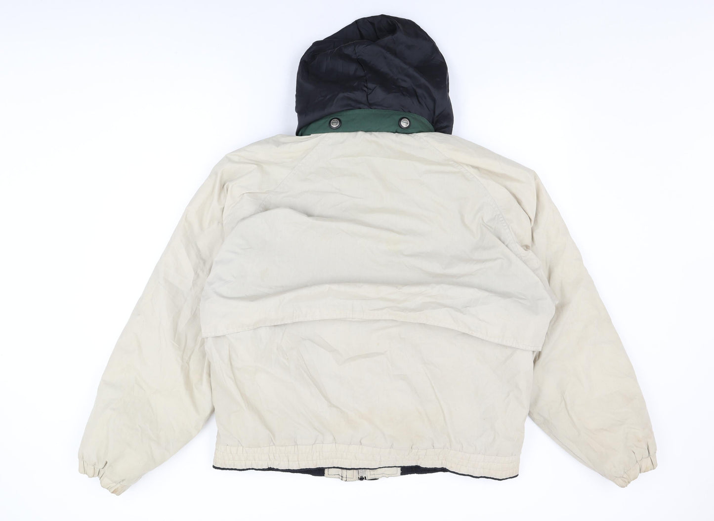 Haggar Mens Beige Bomber Jacket Coat Size M Zip