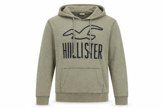 Hollister Mens Green Cotton Pullover Hoodie Size S - Hollister Logo