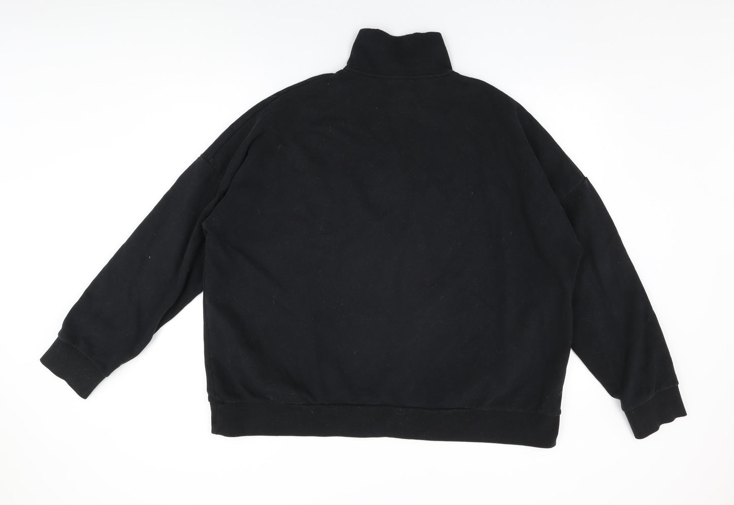 T/ALA Womens Black Cotton Pullover Sweatshirt Size M Zip