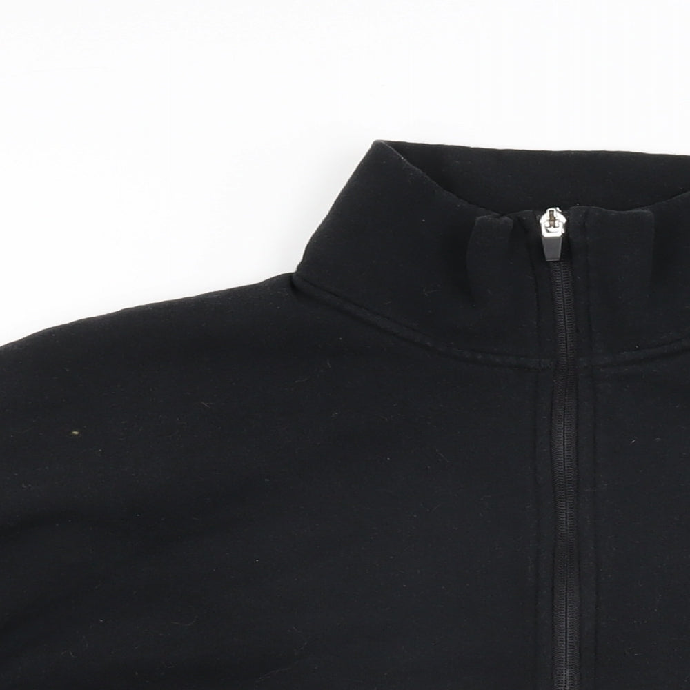 T/ALA Womens Black Cotton Pullover Sweatshirt Size M Zip